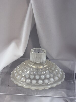 Vintage  Anchor Hocking Moonstone Hobnail Candle Holder