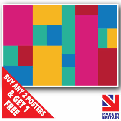 Abstrakte geometrische Formen Wandbild Poster Druck A3 A4 A5 Größen laminiert #02