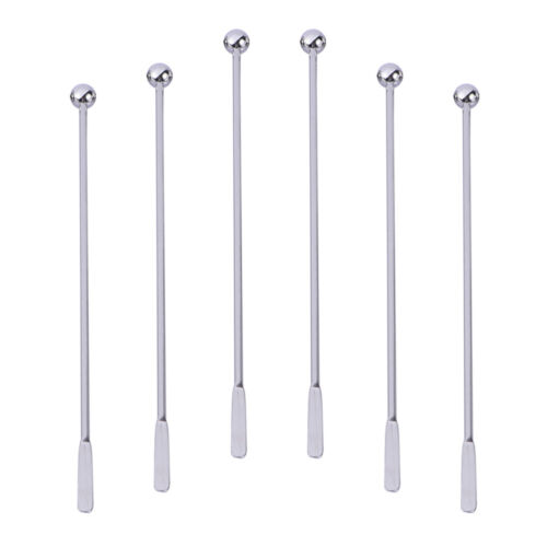 6pc Stainless Steel Swizzle Stirrers for Bar & Home - Picture 1 of 12