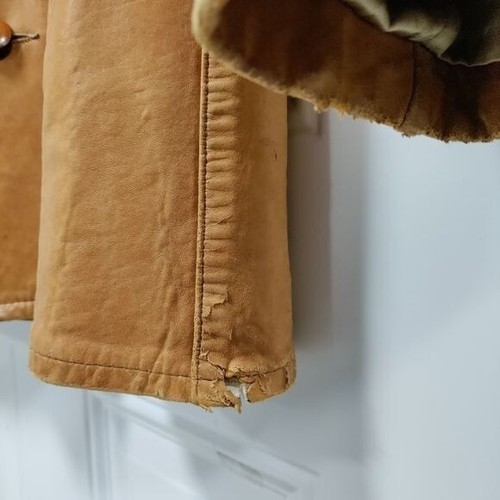 Vintage 70's Mens Butter Soft Tan Leather Blazer Boho Festival Corporate Style M - Picture 8 of 18