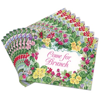 LOT OF 8 Vintage 1990 CREATIVE PAPERS C.R. GIBSON Brunch Invitations + Envelopes