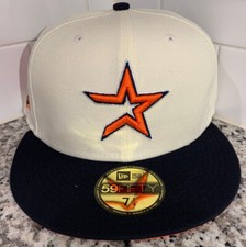 NEW ERA Houston Astros 50th Anniversary Off White New Era 59FIFTY Hat Size 7 1/4