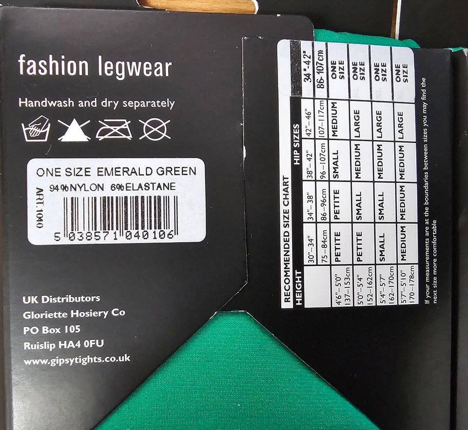 2 pares gitano 40 den verde esmeralda talla única ropa para piernas de moda Foto 3 de 3