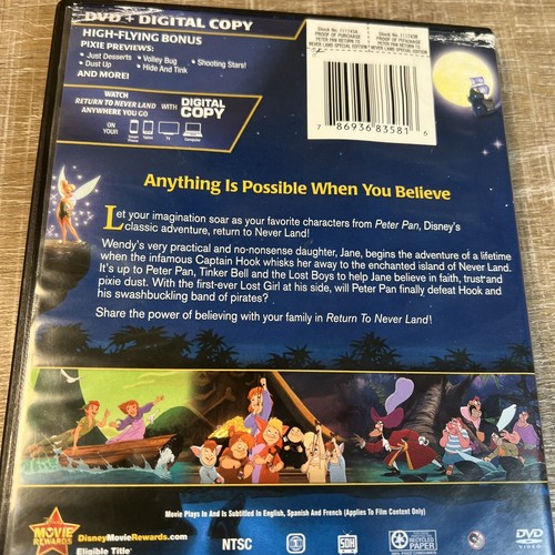 Peter Pan: Return To Never Land (Special Edition ) NO DIGITAL COPY - Imagen 3 de 6