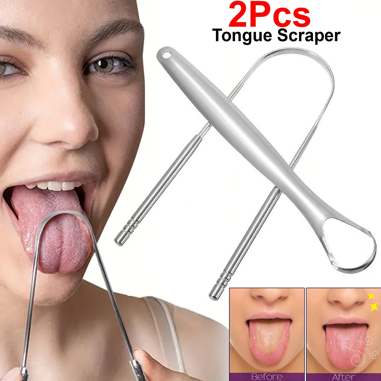 Tongue Scraper Tongue Cleaner Medical Grade Stainless Steel Tounge
