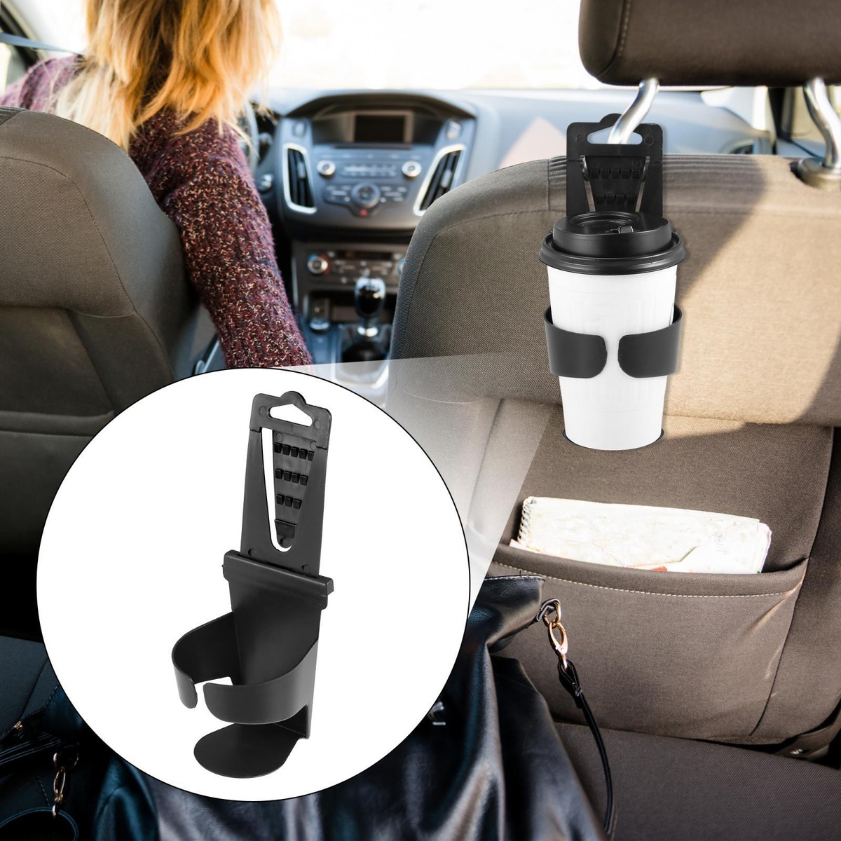 Weloille 1Pcs Universal In Car Drinks Cup Bottle Can Holder Door Mount Cup Holder Stand Car Truck Rack Water Cup Holder Car Interior Door Window Mount B - Foto 5