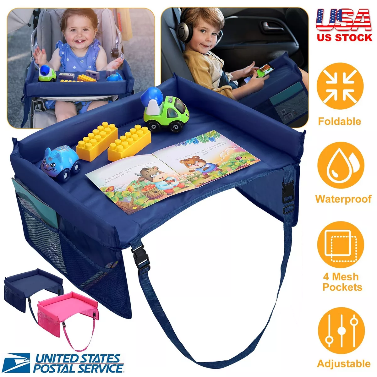 Kids Car Seat Travel Tray - Activity Tray Table For Toddler - Baby Travel  Desk