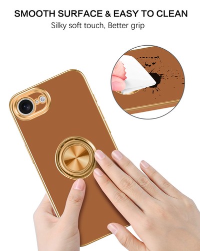 360° Ring Stand Case do iPhone 16E 6,1" 2025 z odporną na wstrząsy pokrywą telefonu - Zdjęcie 5 z 33