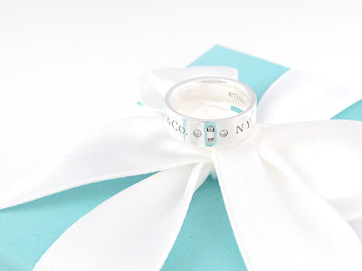 Tiffany & Co Silber Diamant Verschluss Ring Größe 6 Box enthalten UVP 450 $