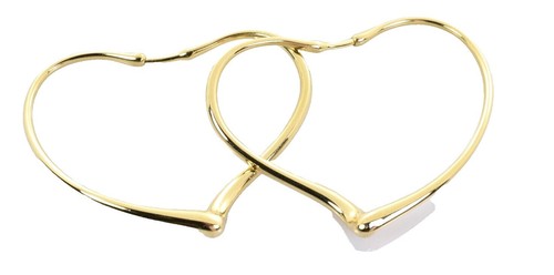 TIFFANY & CO. 18k Yellow Gold Elsa Peretti Open Heart Hoop