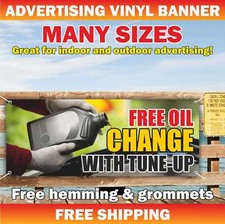 FREE OIL CHANGE TUNE-UP Advertising Banner Vinyl Mesh Sign AC service repair