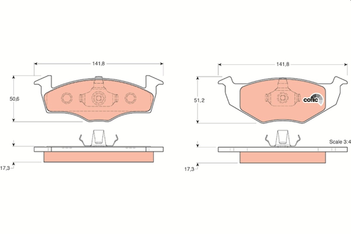 GDB1274 TRW Brake Pad Set, disc brake for SEAT,SKODA,VW
