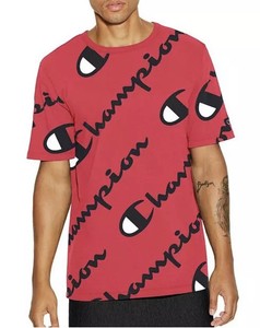Champion Life Heritage Explode Script T Shirt Scarlet Red Mens