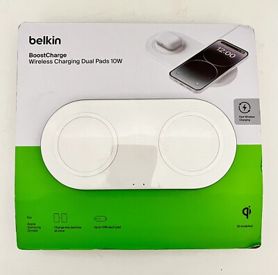 Belkin BoostCharge Dual Wireless Charging Pads 10W Qi for Apple Samsung Google