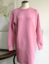 GUESS Sport T-Shirt Dress Short Dress Long Sleeve Sides Logo Slip On Pink S