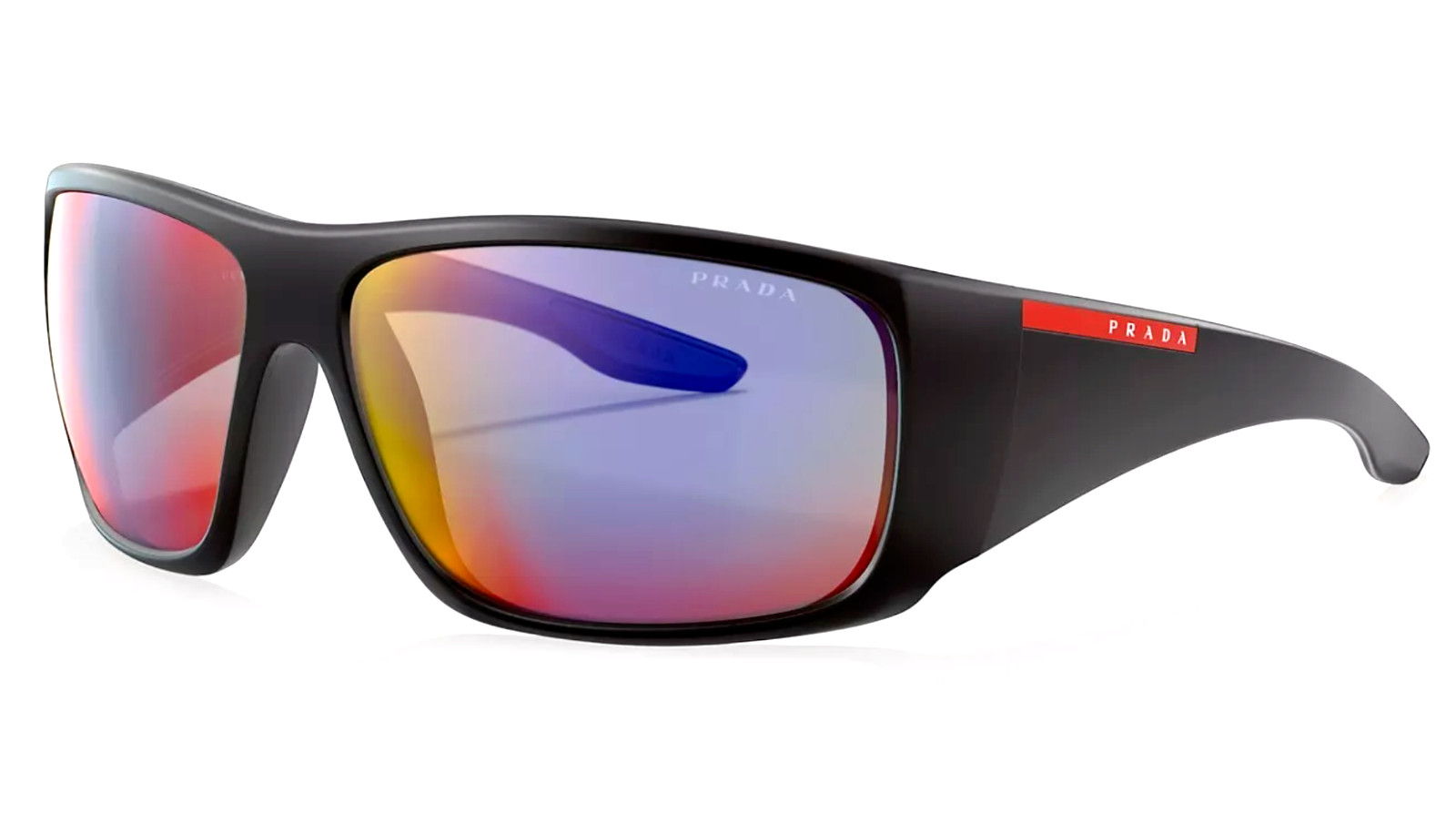 New PRADA Sunglasses SPS 04V 1BO-9Q1 66-14 Matte Black Frames Grey Lenses w/Red