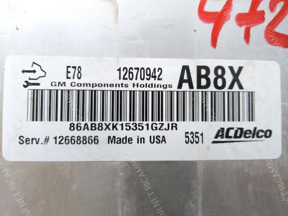 12670942 AB8X E78 CENTRALINA MOTORE ECU METANO ACDELCO OPEL CORSA E X15 1.4 LPG — 第 2/4 张图片
