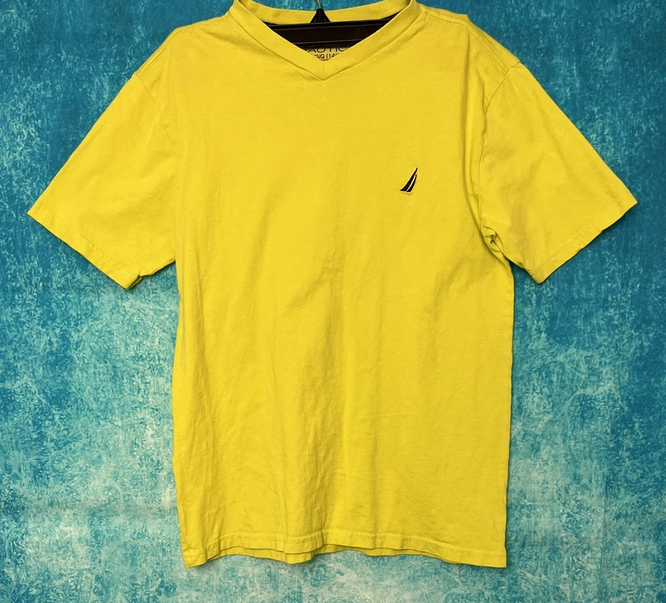 Camiseta Nautica Boys cuello en V verde brillante talla L Foto 2 de 4