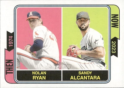 Nolan Ryan / Sandy Alcantara - 2023 Topps Heritage Baseball #TAN-9 - Bild 1 von 2