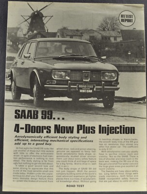 1971 Saab 99E Sedan Road Test Brochure Folder Excellent Original 71