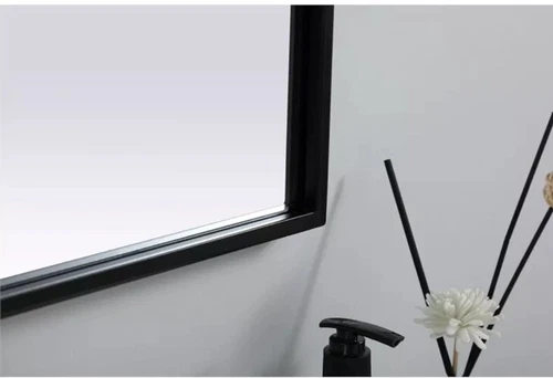 Elegant Decor Ayra 22x36" Arch Modern Wood/Iron Mirror in Black - Picture 4 of 7