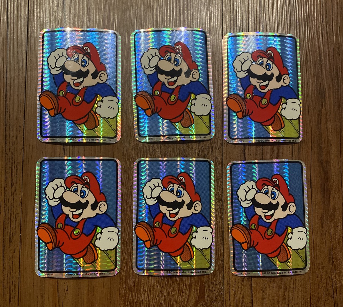 6 1990 VINTAGE NINTENDO SUPER MARIO Bros Brothers Prism Sticker