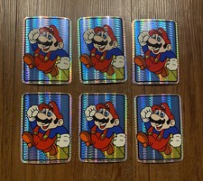 6 1990 VINTAGE NINTENDO SUPER MARIO Bros Brothers Prism Sticker GAME VENDING NES
