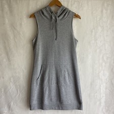 Fabletics Yukon Sleeveless Sweater Dress Womens Medium M Gray Drawstring Hood