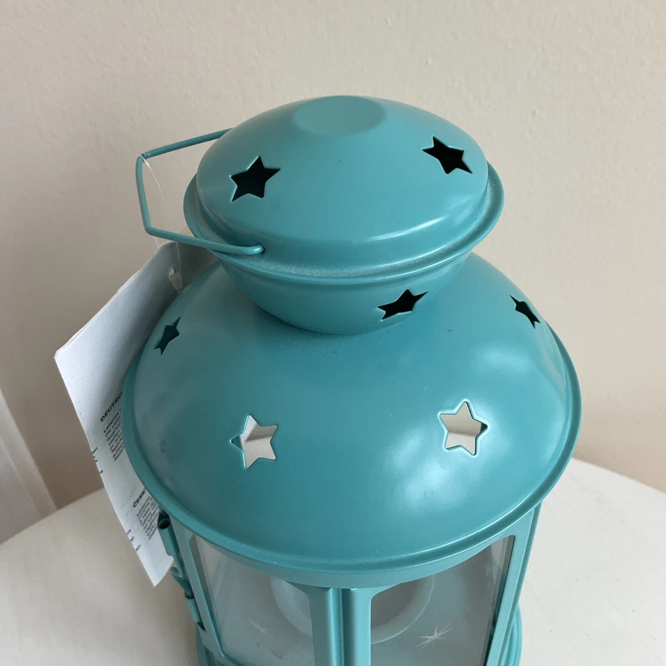 Ikea ROTERA Verde Azul Teal Linterna Candelabro Estrellas de Vacaciones NUEVO Foto 3 de 4
