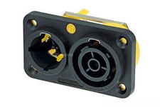 Neutrik NAC3PX powerCON appliance inlet-outlet combo, 1/4'' flat tab terminals