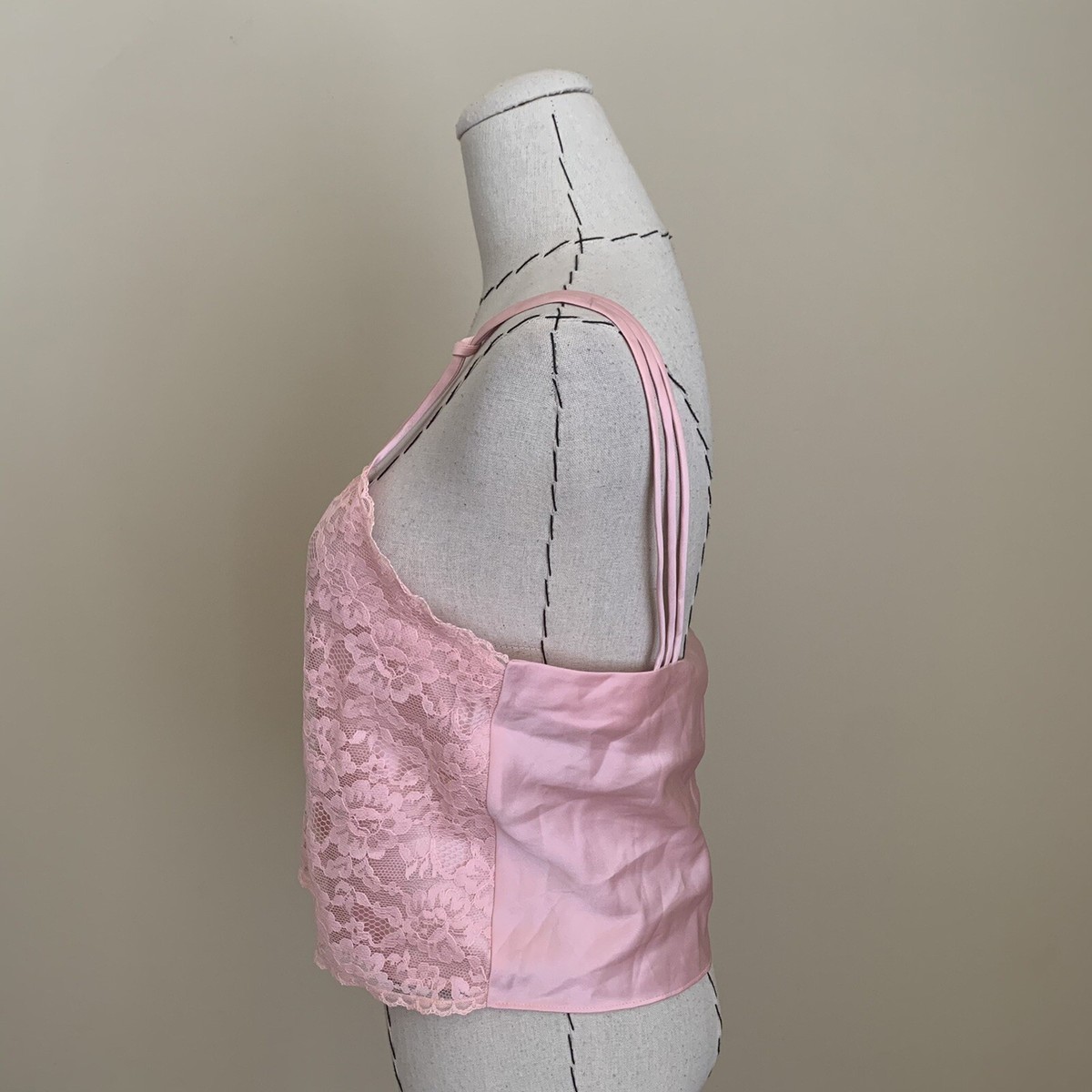 NWT Vintage Victoria’s Secret Gold Label Pink Lace CAMISOLE Lingerie 80s  90s S