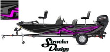 Purple Grey Black Pontoon Modern Fishing Graphic Boat Vinyl Wrap Decal Bass Fish