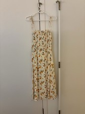 Reformation Sable Floral Print Midi Dress In limonada Yellow Floral Size L