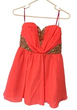 Vintage Y2k As U Wish Womens Size 9 Neon Pink Dress Mini Dance Prom Sleeveless N
