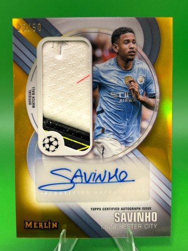 Savinho #MBS-S 2024 Topps Merlin UEFA Match Ball Signature card
