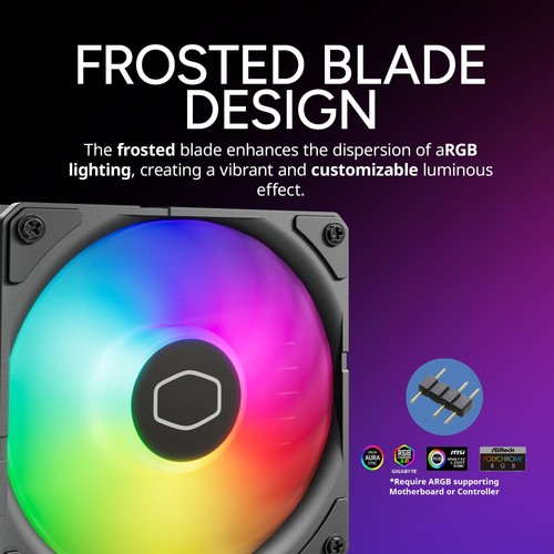 Hyper 212 Pro aRGB CPU Air Cooler, SickleFlow Edge 120 PWM Fan, Composite 4 C... - Picture 7 of 9