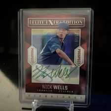 2014 Panini Elite Extra Edition - Prospects Nick Wells RED #84 AUTO /10