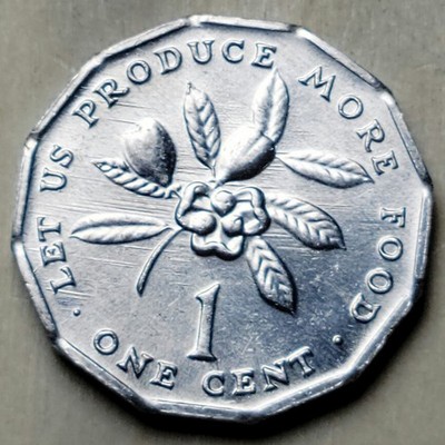 Jamaica One 1 Cent Coin 1990 -  KM#64, F.A.O, UNC Caribbean