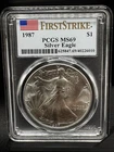 1987 Silver Eagle PCGS MS69 First Strike Key Early Date