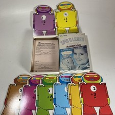 Vintage Spin 'N Learn Flash Cards ADDITION - 9 Cards 90 Different Problems RARE