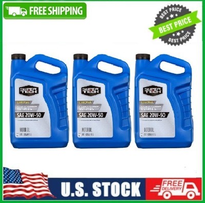 (3 pack) Super Tech All Mileage Synthetic Blend Motor Oil SAE 20W-50, 5 Quarts