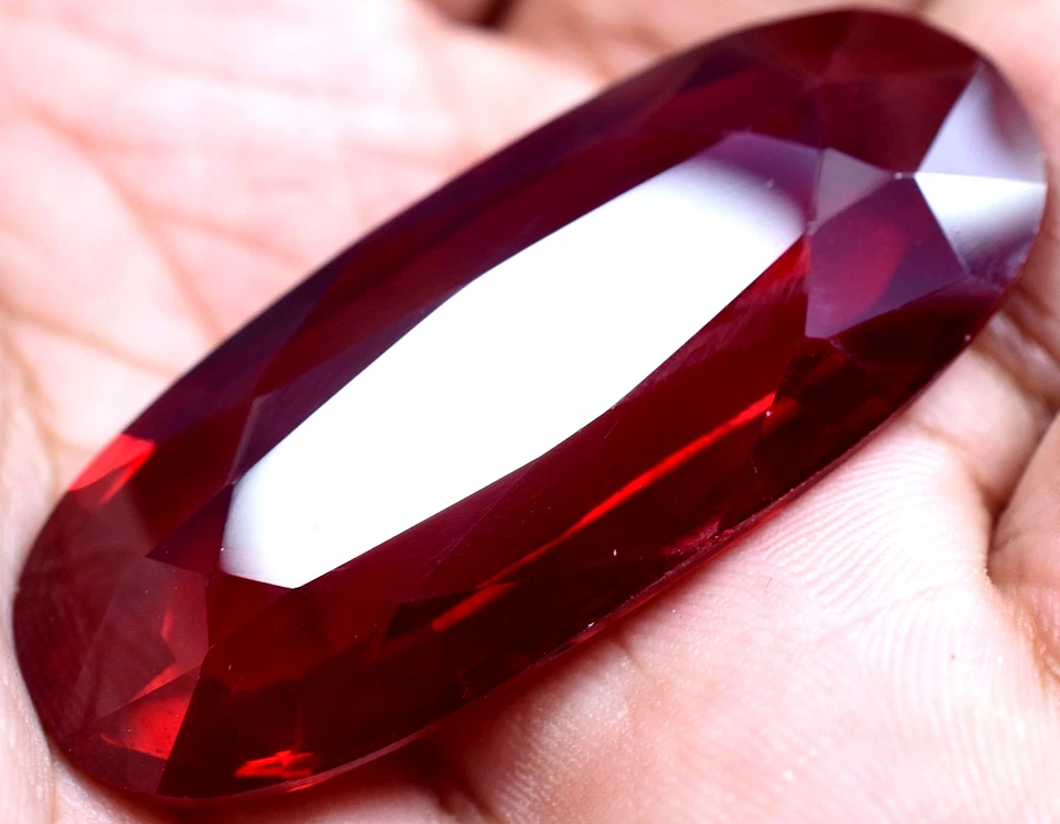 Natural 96.40 Ct Blood Red Ruby Mozambique GGL Certified Loose Gemstone - Image 3 of 4
