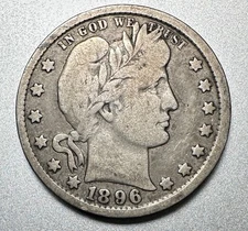 1896-O  BARBER QUARTER   VG   BETTER DATE #9679