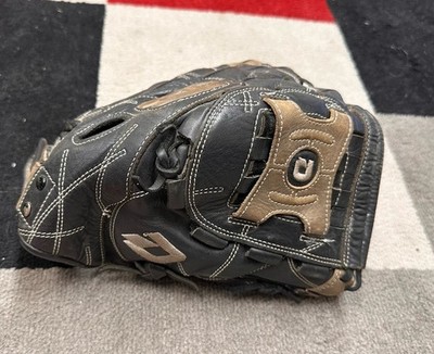 DE MARINI DIABLO Ecco Softball Baseball Black Leather Glove -Sz 12.5 RH