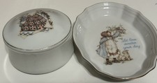 Holly Hobbie Jewelry Box  Trinket Dish Genuine Porcelain Designer Collection