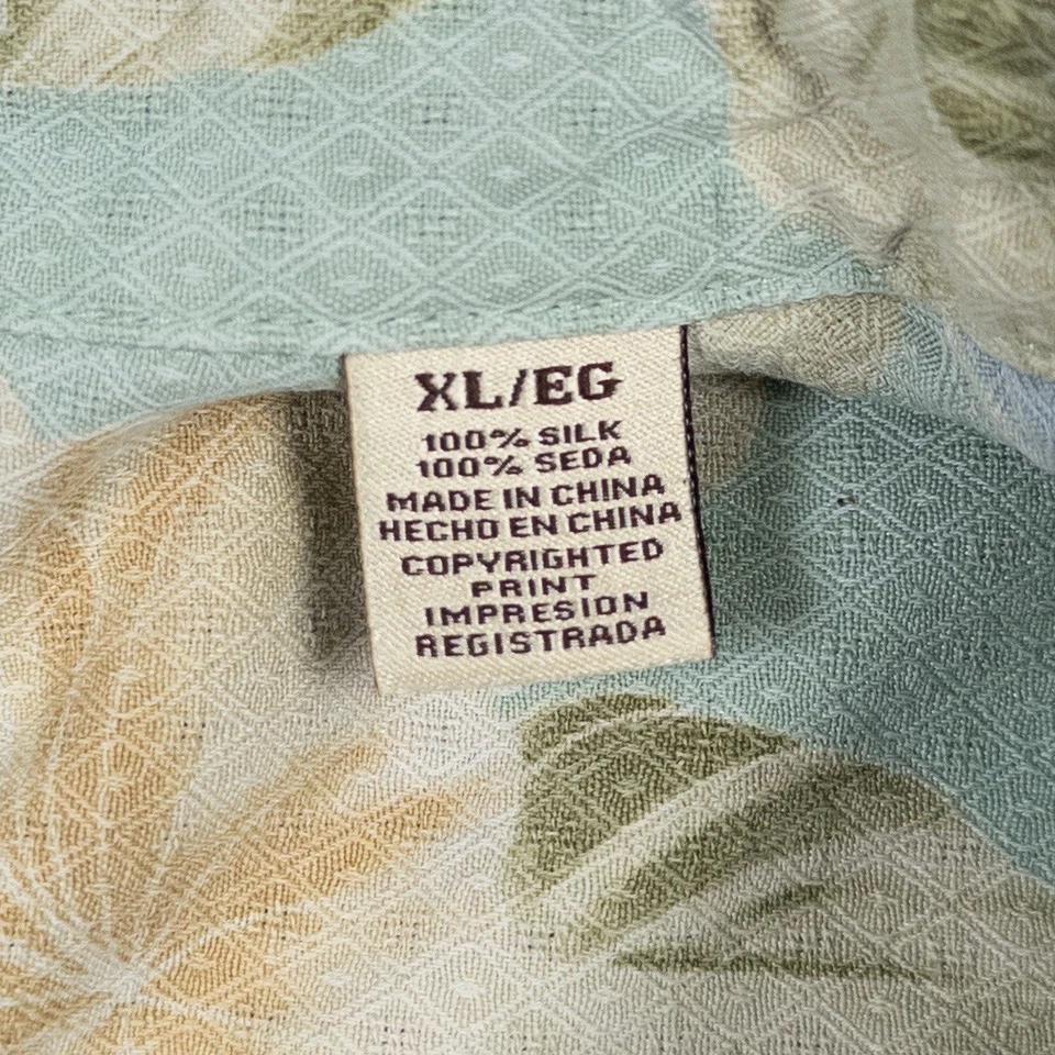 Camisa Hawaiana Jamaica Jaxx 100% Seda XL Tropical Floral Botón Frente Playa Foto 3 de 4