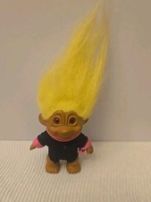 Troll Doll with Black and Pink Wet Suit Gymnast Pink Hair Gymnastics