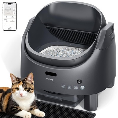 Automatic Litter Box Self Cleaning, FeelNeedy OpenTop Smart Cat Litter Box