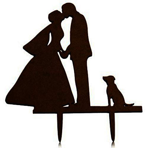 Il Villaggio degli Sposi Cake Topper Silhouette con Cane Made in Italy (d8y)