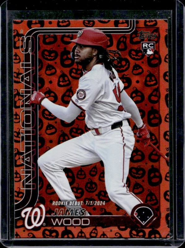 2025 Topps Update James Wood RC Holiday Jack O'Lantern Rookie Debut #US218